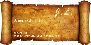 Jamrich Lili névjegykártya